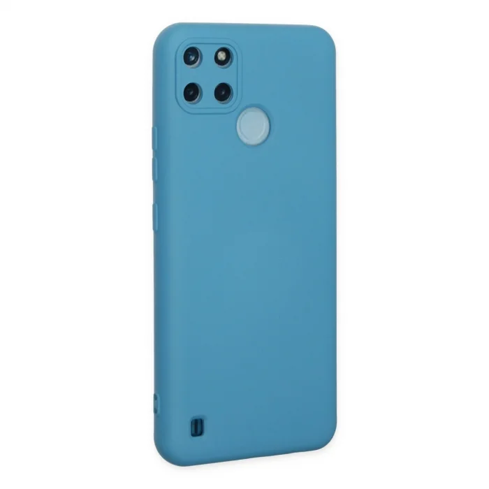 BUĞZ Realme C25y Kılıf Nano İçi Kadife Silikon - Mavi