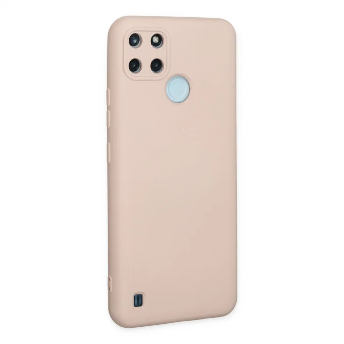 BUĞZ Realme C25y Kılıf Nano İçi Kadife Silikon - Pudra