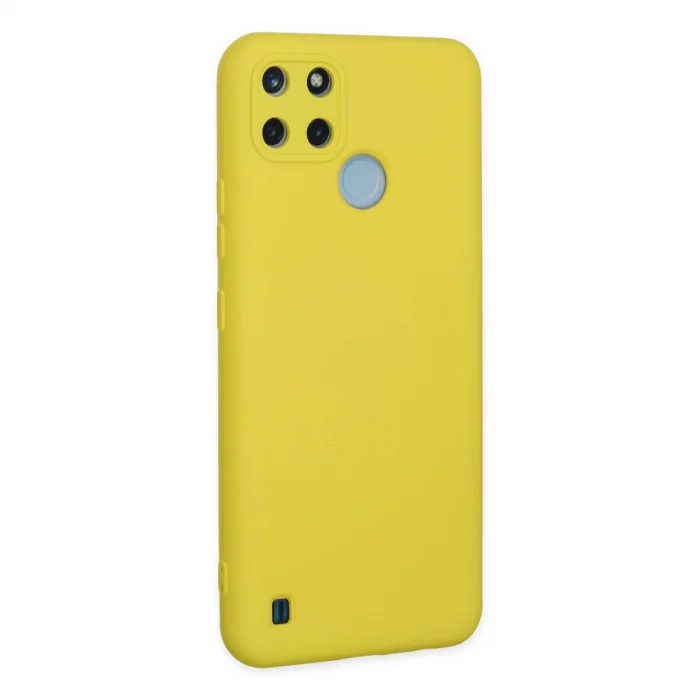 BUĞZ Realme C25y Kılıf Nano İçi Kadife Silikon - Sarı