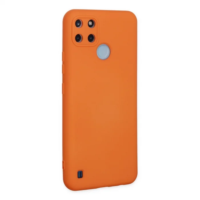 BUĞZ Realme C25y Kılıf Nano İçi Kadife Silikon - Turuncu
