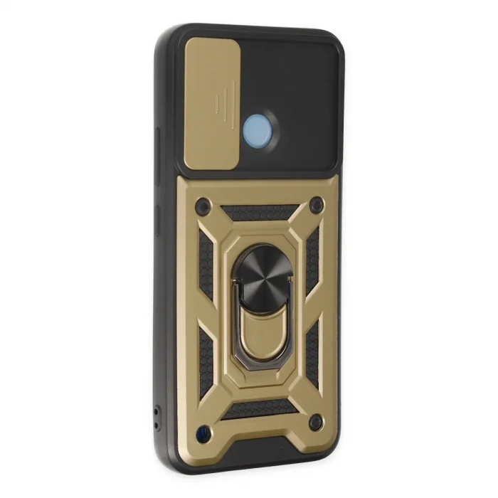 BUĞZ Realme C25y Kılıf Pars Lens Yüzüklü Silikon - Gold