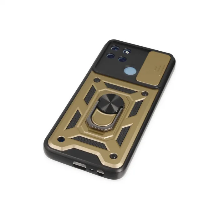 BUĞZ Realme C25y Kılıf Pars Lens Yüzüklü Silikon - Gold