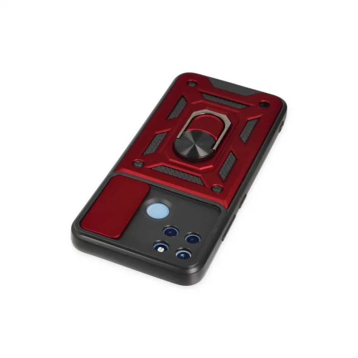 BUĞZ Realme C25y Kılıf Pars Lens Yüzüklü Silikon - Kırmızı