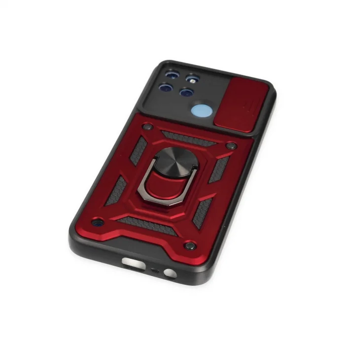 BUĞZ Realme C25y Kılıf Pars Lens Yüzüklü Silikon - Kırmızı