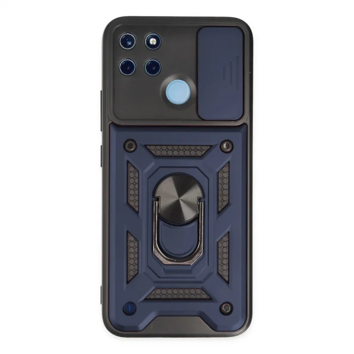 BUĞZ Realme C25y Kılıf Pars Lens Yüzüklü Silikon - Lacivert