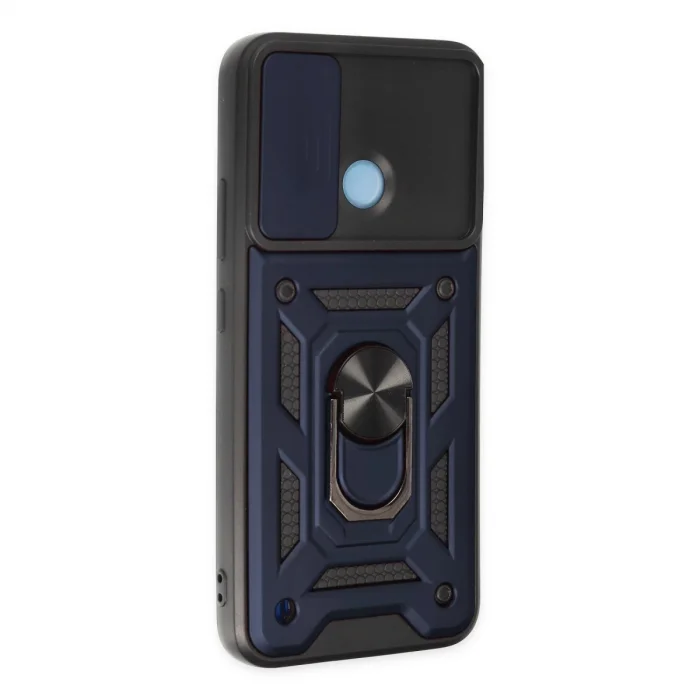 BUĞZ Realme C25y Kılıf Pars Lens Yüzüklü Silikon - Lacivert