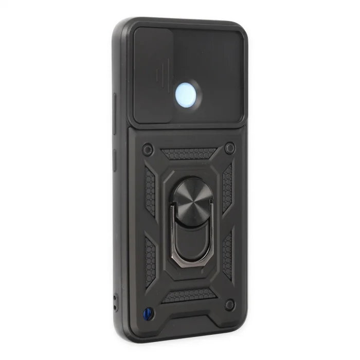 BUĞZ Realme C25y Kılıf Pars Lens Yüzüklü Silikon - Siyah