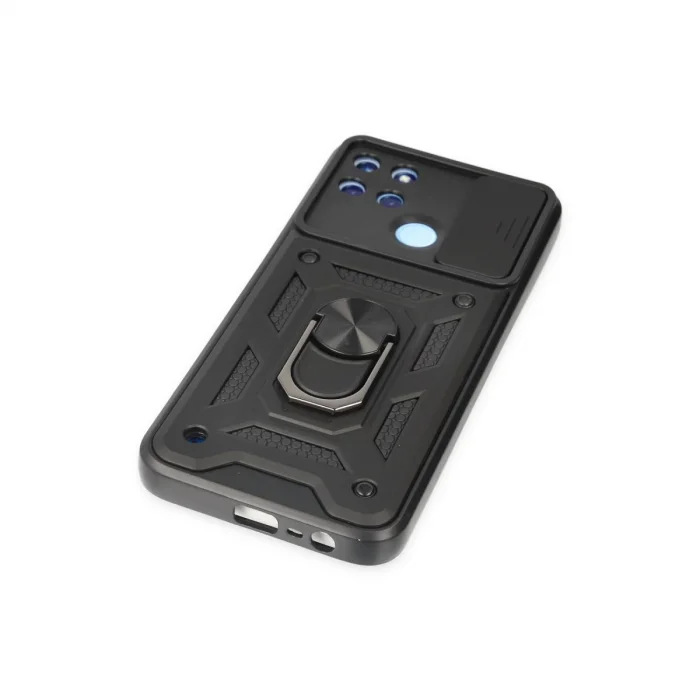 BUĞZ Realme C25y Kılıf Pars Lens Yüzüklü Silikon - Siyah