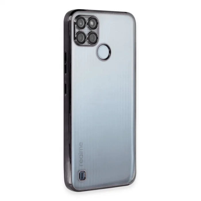 BUĞZ Realme C25y Kılıf Razer Lensli Silikon - Siyah