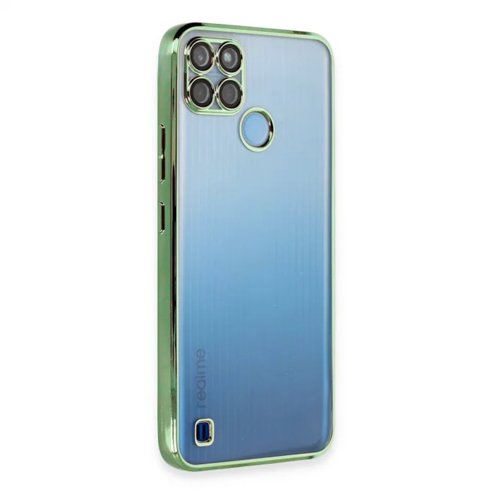 BUĞZ Realme C25y Kılıf Razer Lensli Silikon - Yeşil