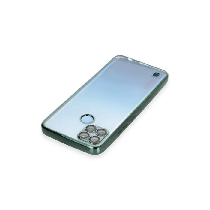 BUĞZ Realme C25y Kılıf Razer Lensli Silikon - Yeşil
