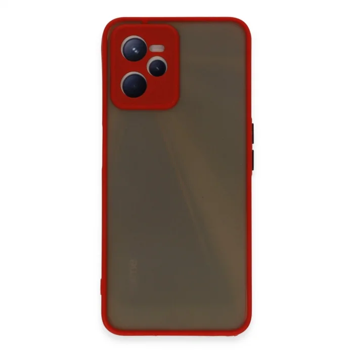 BUĞZ Realme C35 Kılıf Montreal Silikon Kapak - Kırmızı