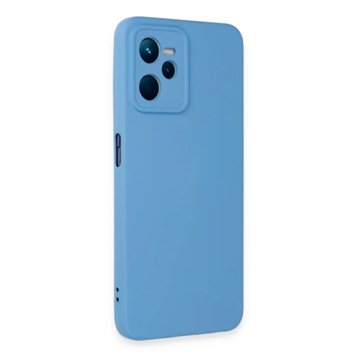 BUĞZ Realme C35 Kılıf Nano İçi Kadife Silikon - Mavi