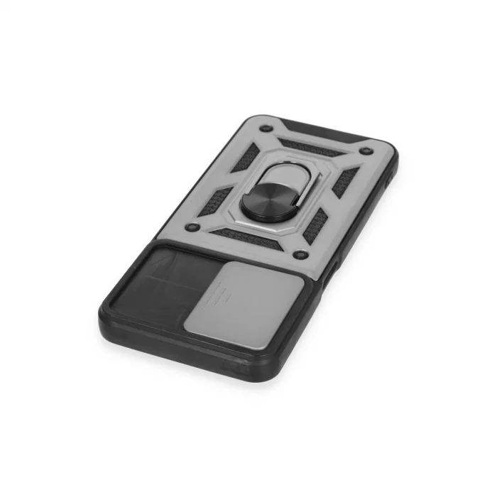 BUĞZ Realme C35 Kılıf Pars Lens Yüzüklü Silikon - Gümüş