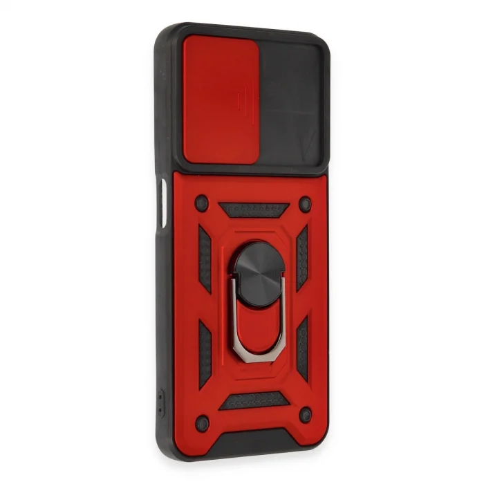 BUĞZ Realme C35 Kılıf Pars Lens Yüzüklü Silikon - Kırmızı