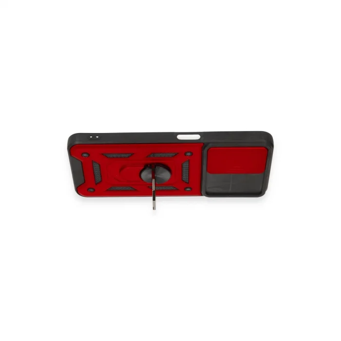 BUĞZ Realme C35 Kılıf Pars Lens Yüzüklü Silikon - Kırmızı