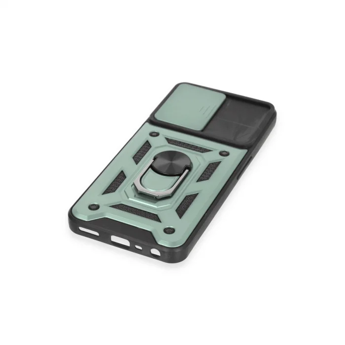 BUĞZ Realme C35 Kılıf Pars Lens Yüzüklü Silikon - Yeşil