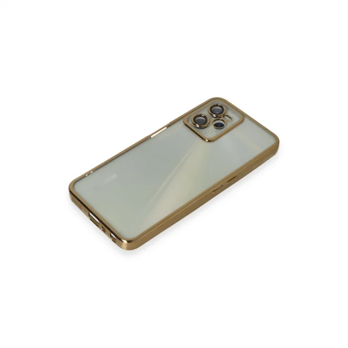 BUĞZ Realme C35 Kılıf Razer Lensli Silikon - Gold