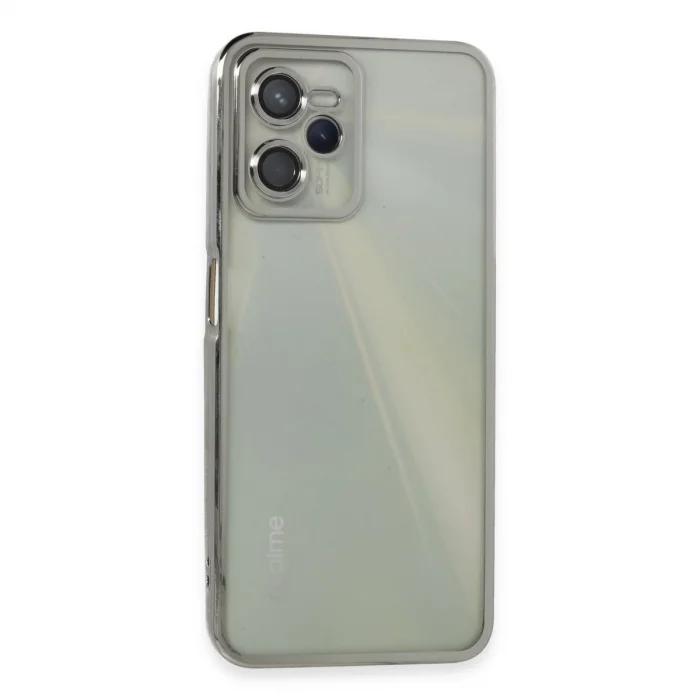 BUĞZ Realme C35 Kılıf Razer Lensli Silikon - Gümüş