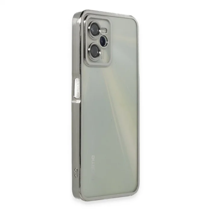 BUĞZ Realme C35 Kılıf Razer Lensli Silikon - Gümüş