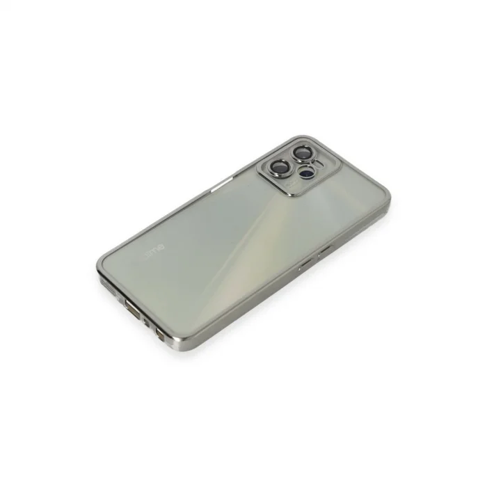 BUĞZ Realme C35 Kılıf Razer Lensli Silikon - Gümüş