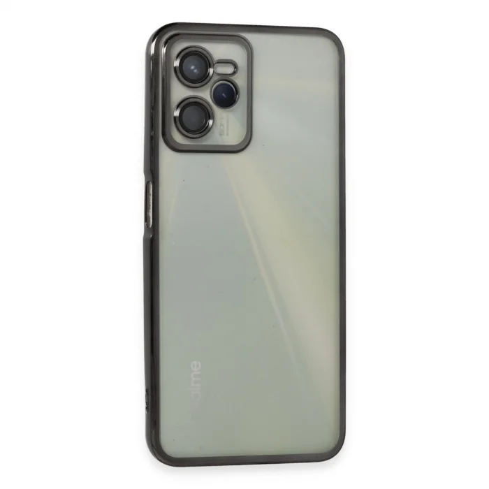BUĞZ Realme C35 Kılıf Razer Lensli Silikon - Siyah