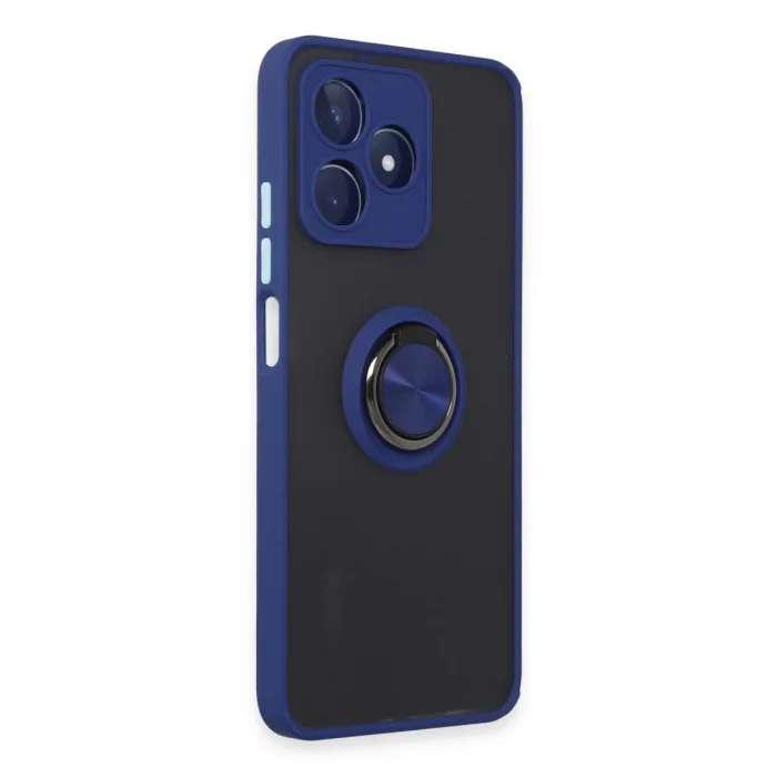 BUĞZ Realme C53 Kılıf Montreal Yüzüklü Silikon Kapak - Lacivert