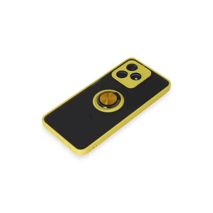 BUĞZ Realme C53 Kılıf Montreal Yüzüklü Silikon Kapak - Sarı