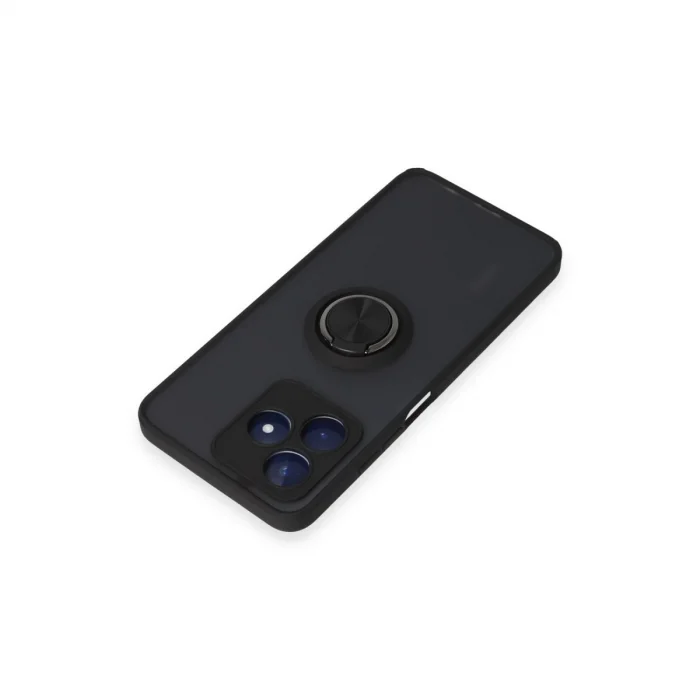 BUĞZ Realme C53 Kılıf Montreal Yüzüklü Silikon Kapak - Siyah