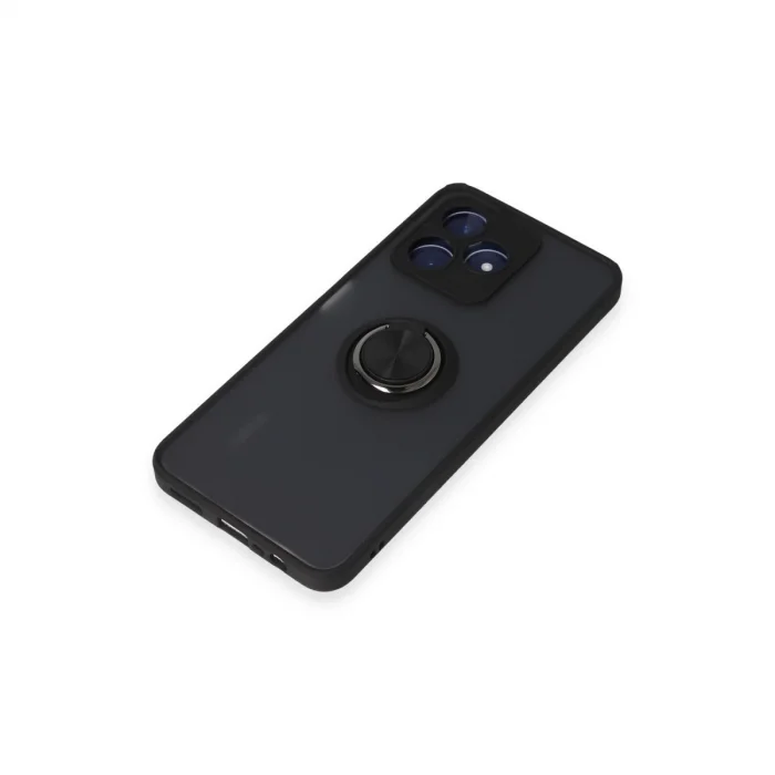 BUĞZ Realme C53 Kılıf Montreal Yüzüklü Silikon Kapak - Siyah