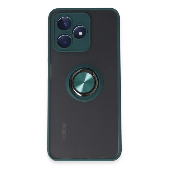 BUĞZ Realme C53 Kılıf Montreal Yüzüklü Silikon Kapak - Yeşil