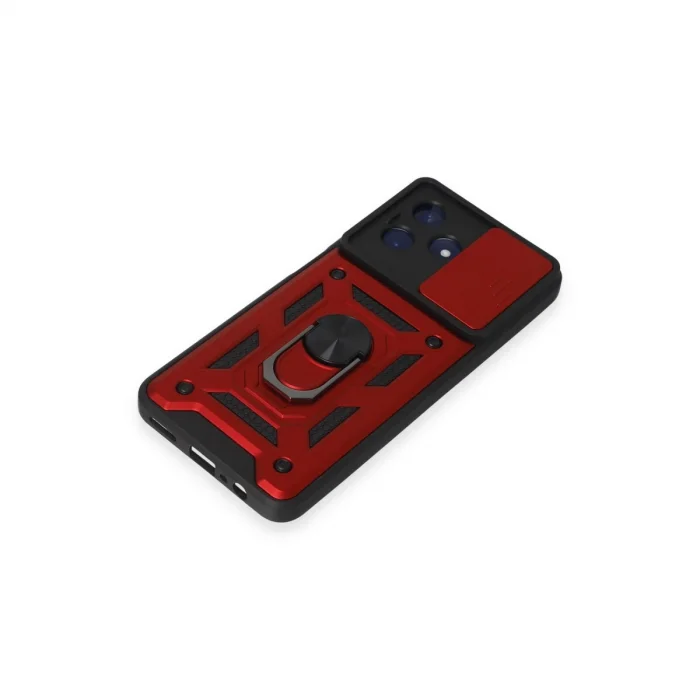 BUĞZ Realme C53 Kılıf Pars Lens Yüzüklü Silikon - Kırmızı