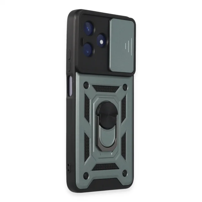 BUĞZ Realme C53 Kılıf Pars Lens Yüzüklü Silikon - Yeşil