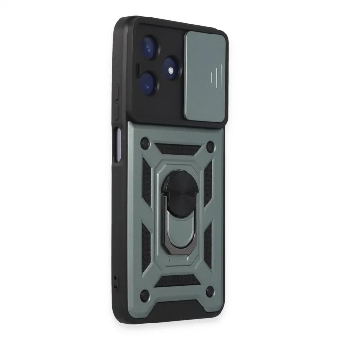 BUĞZ Realme C53 Kılıf Pars Lens Yüzüklü Silikon - Yeşil