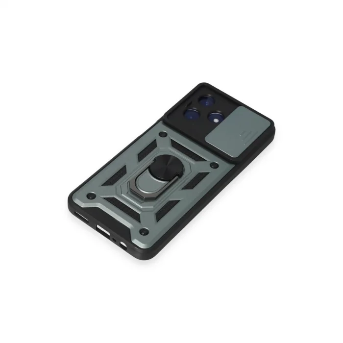 BUĞZ Realme C53 Kılıf Pars Lens Yüzüklü Silikon - Yeşil