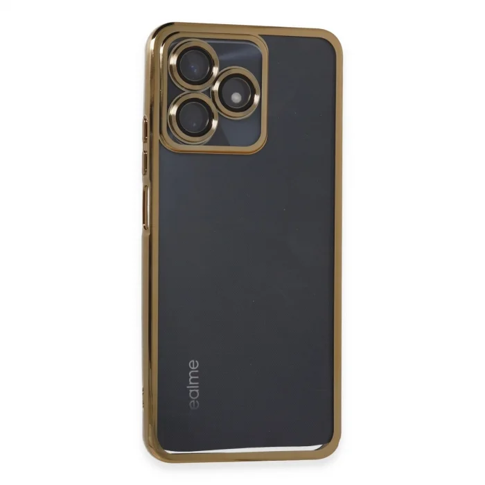 BUĞZ Realme C53 Kılıf Razer Lensli Silikon - Gold