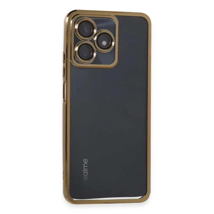 BUĞZ Realme C53 Kılıf Razer Lensli Silikon - Gold