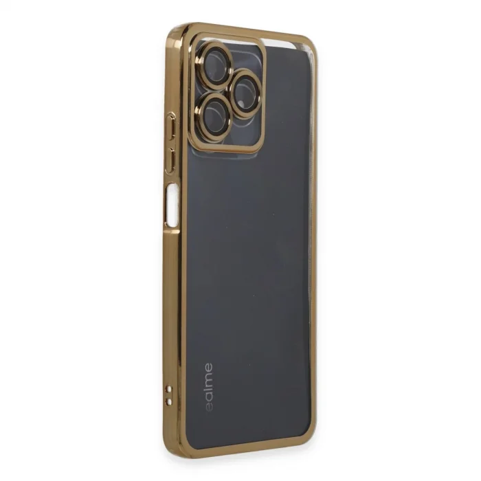 BUĞZ Realme C53 Kılıf Razer Lensli Silikon - Gold