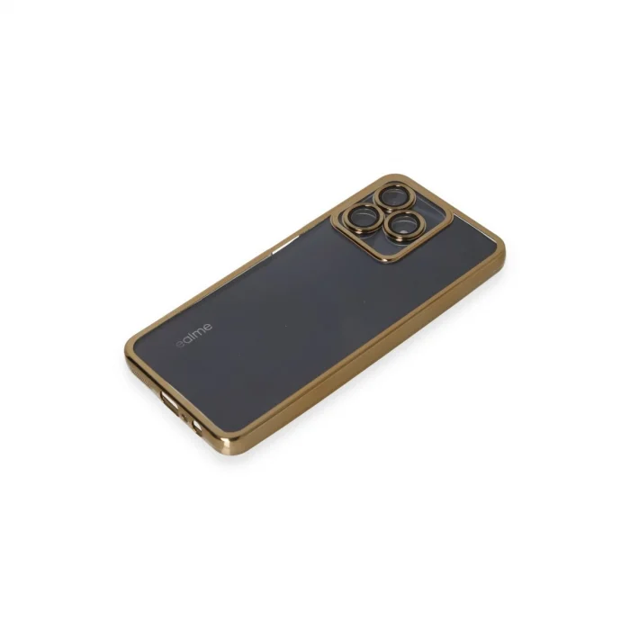 BUĞZ Realme C53 Kılıf Razer Lensli Silikon - Gold