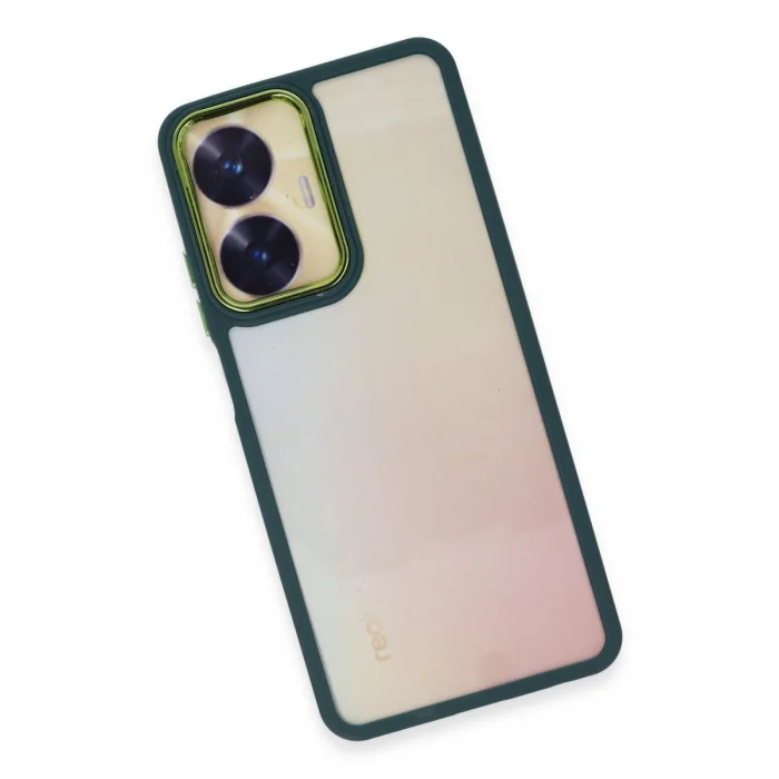 BUĞZ Realme C55 Kılıf Dora Kapak - Haki Yeşil