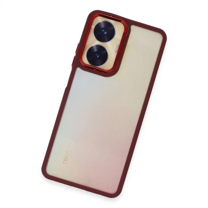 BUĞZ Realme C55 Kılıf Dora Kapak - Kırmızı