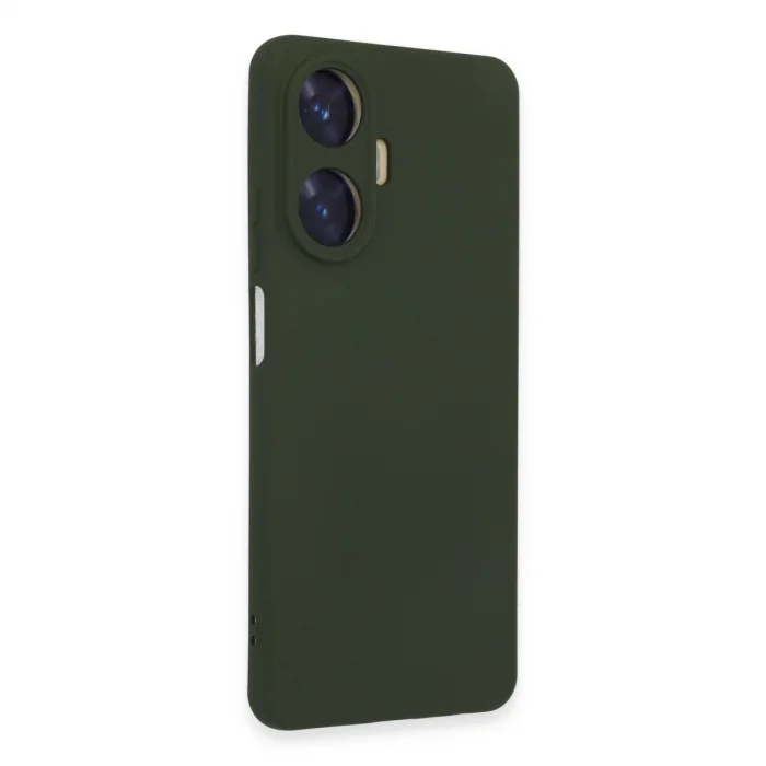 BUĞZ Realme C55 Kılıf Nano İçi Kadife Silikon - Koyu Yeşil