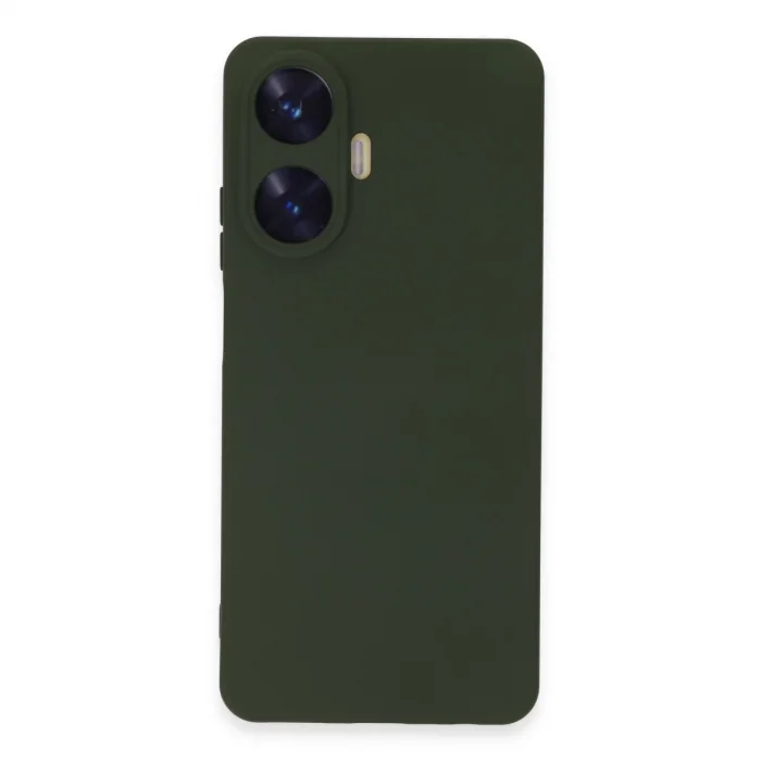 BUĞZ Realme C55 Kılıf Nano İçi Kadife Silikon - Koyu Yeşil