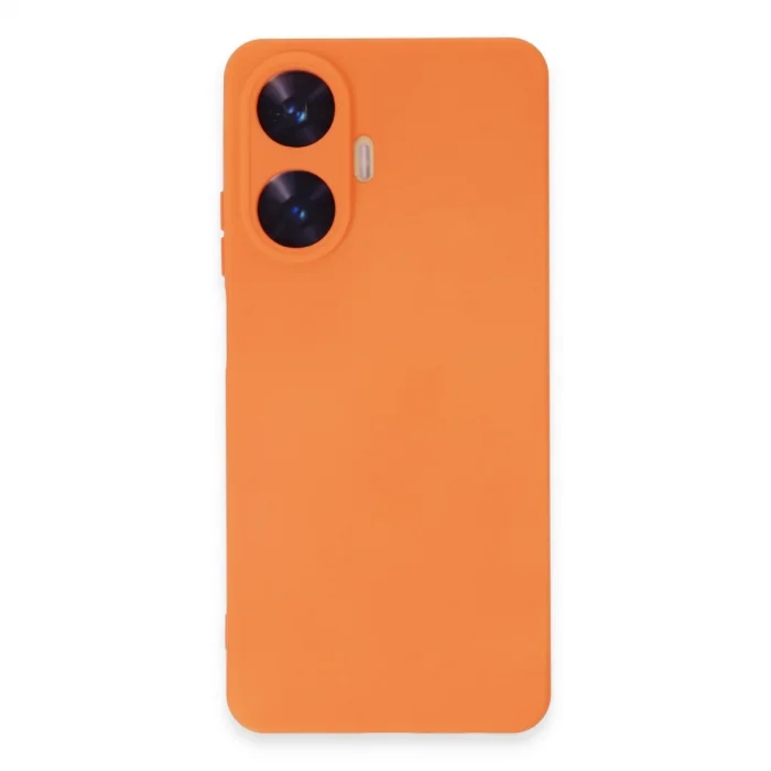 BUĞZ Realme C55 Kılıf Nano İçi Kadife Silikon - Turuncu