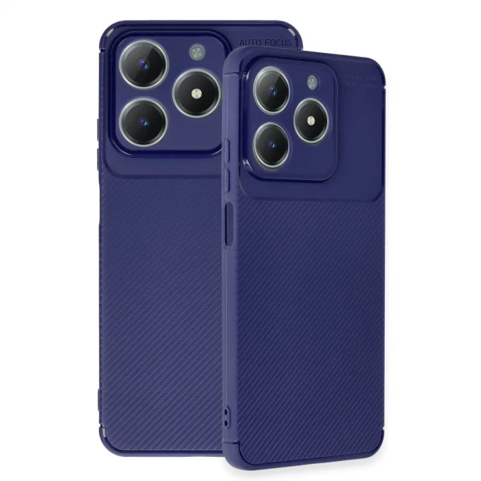 BUĞZ Realme C61 Kılıf Auto Focus Karbon Kapak - Lacivert