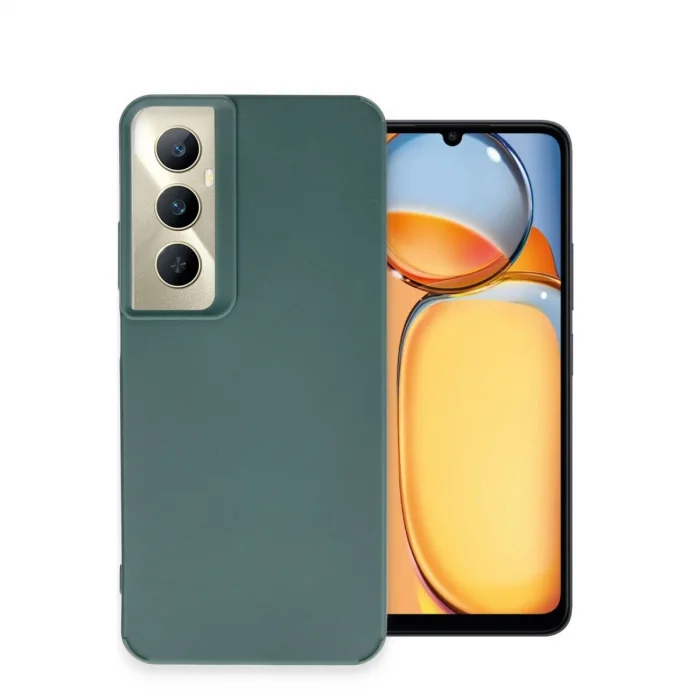 BUĞZ Realme C65 Kılıf Petro Silikon - Koyu Yeşil