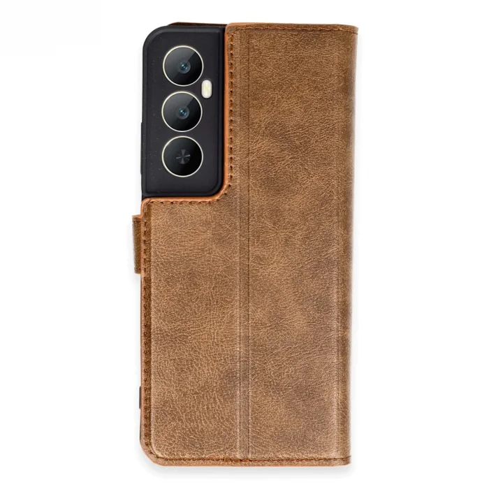 BUĞZ Realme C65 Kılıf Trend S Plus Kapaklı Kılıf - Taba