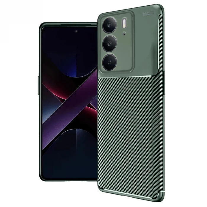 BUĞZ Realme C75 4g Auto Focus Karbon Kapak - Koyu Yeşil