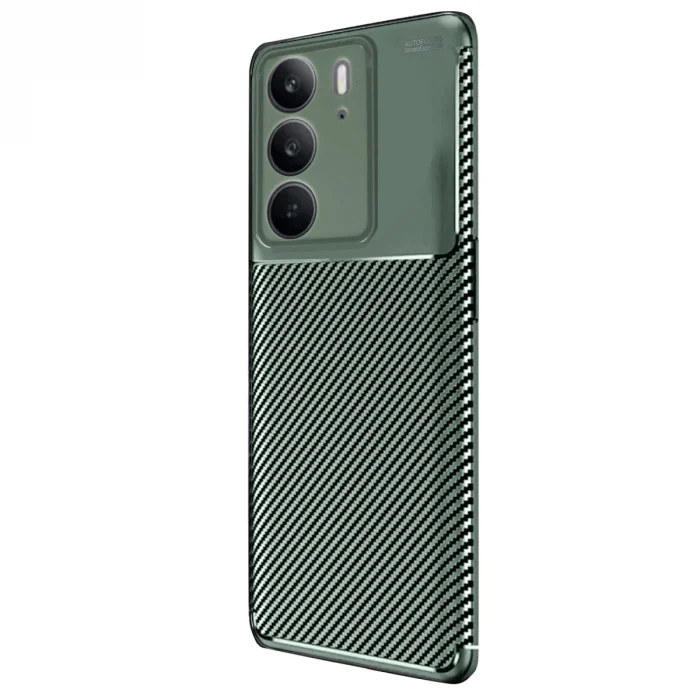 BUĞZ Realme C75 4g Auto Focus Karbon Kapak - Koyu Yeşil