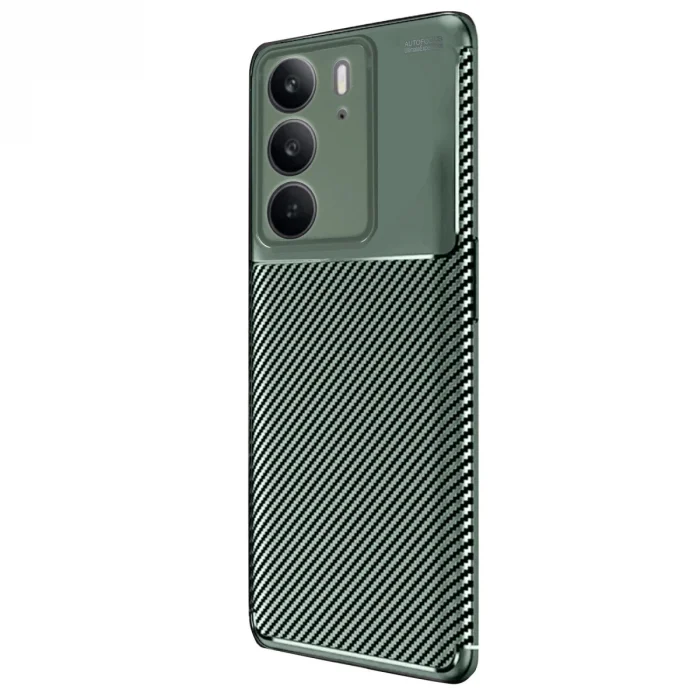 BUĞZ Realme C75 4g Auto Focus Karbon Kapak - Koyu Yeşil